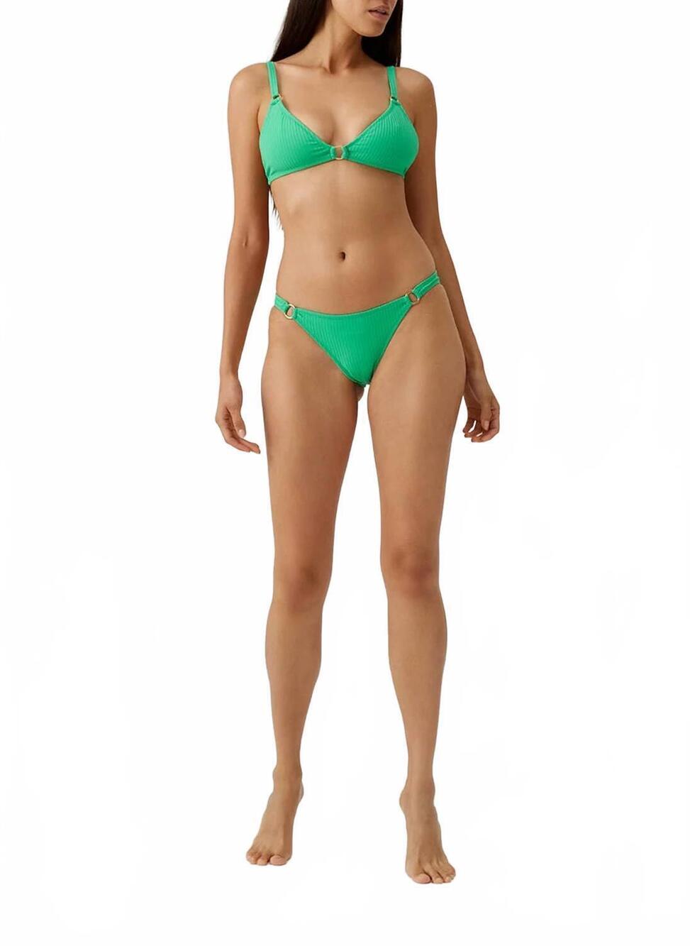 NEW MELISSA ODABASH montenegro ribbed bikini top in green